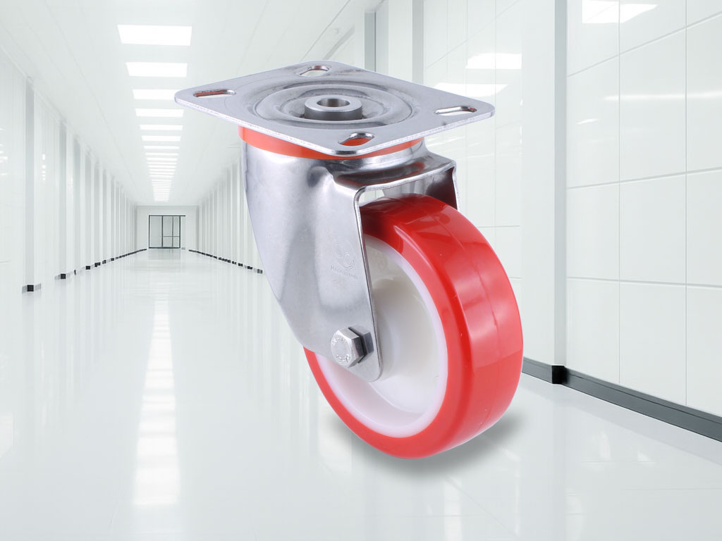 Hygienic D-Namic castor, solid Polyurethane, top plate